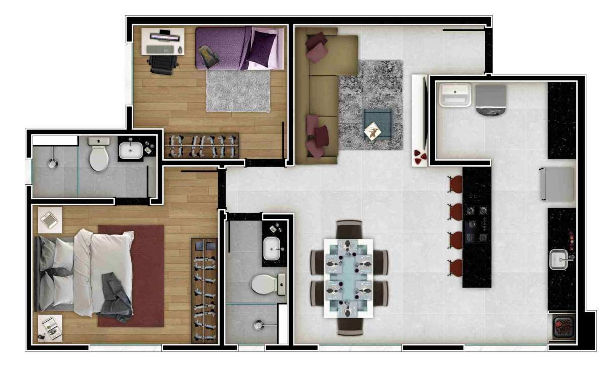 Apartamento à venda, Alto Caiçaras, com 2 quartos, 53 m²m² - D@imóveis